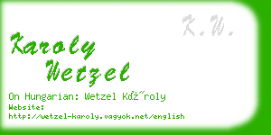 karoly wetzel business card